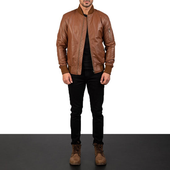 Leather Bomber Jacket rolf Leather Bomber Jacket  men's leather jacket - Leather Jackets