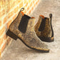 Leopard Print Leather Amarante Slip On Boots - Boots