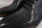 Luxury Edition - Authentic Real Stingray Skin Men's Luxury Black Party Dress Shoes Genuine Exotic Leather Handmade Male Lace-up GOODYEAR Oxfords - Formal Shoes