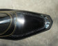 Luxury Edition - Black Italian Leather Ibiza Slip On Crossed Component Goodyear Welted Loafers With Special Metal Plate - Loafers
