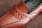 Luxury Edition - Brown Italian Leather Ibiza Slip On Crossed Component Goodyear Welted Loafers - Loafers