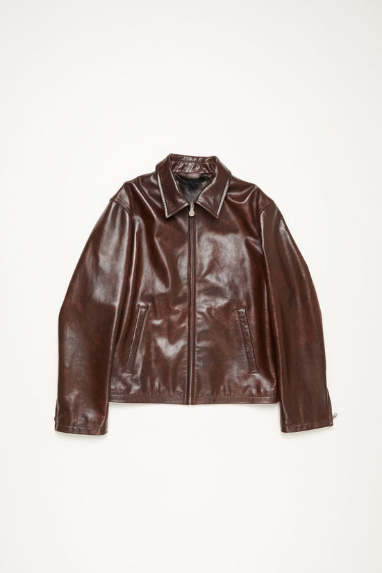Luxury Edition - Brown Italian Lysander Premium Leather Mens Classic Leather Jacket - Leather Jackets