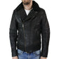 Men's Biker Pilot Motorcycle Jacket Cross Zip Leather - Leather Jackets