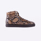 Men's Shoes Brown Python Print / Calf-Skin Leather High-Top Sneakers - Sneaker Shoes