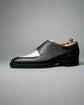 Men’s Two Tone Black & White Leather Lace Up Fine Derby Shoes - Formal Shoes - Derby Shoes