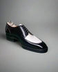 Men’s Two Tone Black & White Leather Lace Up Fine Derby Shoes - Formal Shoes - Derby Shoes