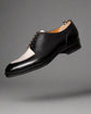 Men’s Two Tone Black & White Leather Lace Up Fine Derby Shoes - Formal Shoes - Derby Shoes