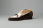 Men’s Two Tone Brown & White Leather Lace Up Fine Shoes - Loafers Shoes
