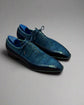 Men’s Two Tone Blue Alligator  & Blue Leather Lace Up Fine Shoes - Formal Shoes