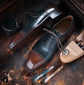 Men’s Two Tone Green & Brown Leather Toe Cap Lace Up Fine Shoes - Formal Shoes