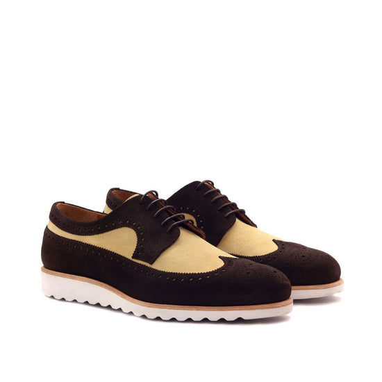Men’s Wingtips in Brown and Sand Lux Suede with Vibram Sneaker Sole - Formal shoes