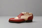 Men’s Wingtips in Wine Red and Beige Lux Leather - Formal shoes