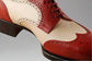 Men’s Wingtips in Wine Red and Beige Lux Leather - Formal shoes