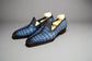 Navy Blue Croc Leather Penny Loafers Slip On Shoes - Loafers Shoes