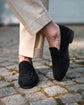 Navy Blue Suede Leather Penny Loafers - Loafers Shoes