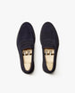 Navy Blue Suede Leather Penny Loafers - Loafers Shoes