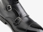 Norwegian Welted Mafra Black Leather Double Monk Strap Oxford Boot - Monk Strap Oxford Boots