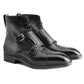 Norwegian Welted Mafra Black Leather Double Monk Strap Oxford Boot - Monk Strap Oxford Boots