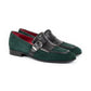 Olive  Italian Suede Leather Lysandra Tassel Loafers With Monk Strap - Loafers Shoes