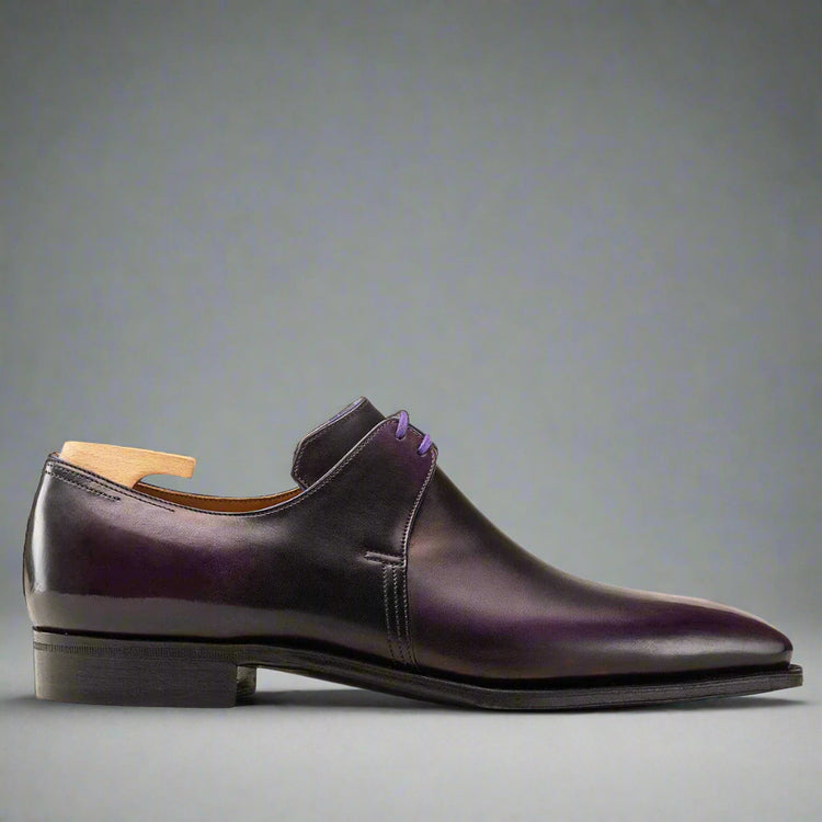 Purple dress shoe on a white background