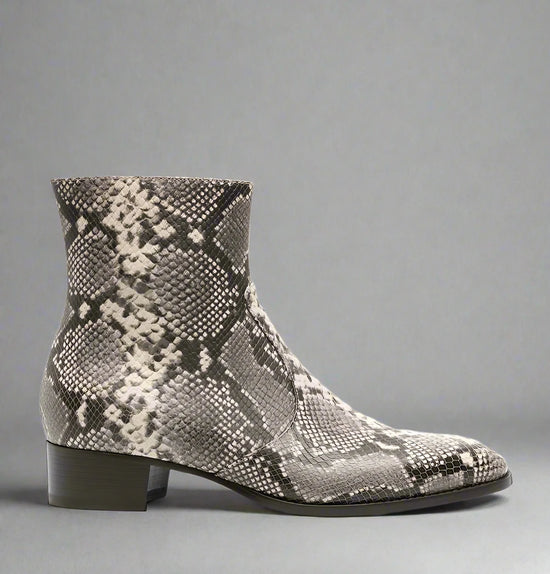 SNACK PRINT LEATHER SLIP ON CHELSEA BOOTS WITH ZIPPER - CHELSEA BOOTS