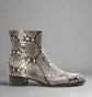 SNACK PRINT LEATHER SLIP ON CHELSEA BOOTS WITH ZIPPER - CHELSEA BOOTS