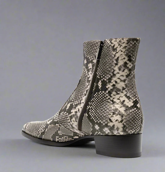 SNACK PRINT LEATHER SLIP ON CHELSEA BOOTS WITH ZIPPER - CHELSEA BOOTS