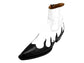 Black And White Leather Slip On Flames Chelsea With Zipper Pointed Boots - Boots