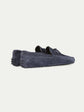 Steel Blue Italian Suede Ophelia Driving Loafers - Loafers Shoes