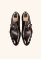 Dark Brown Arca Leather Single Buckle Monk Straps Shoes - Formals Shoes - Monk Shoes
