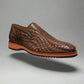 Tan And Brown Braided Leather Loafers - Loafers Shoes