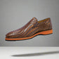 Tan And Brown Braided Leather Loafers - Loafers Shoes