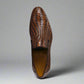Tan And Brown Braided Leather Loafers - Loafers Shoes