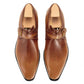 Tan Arca Leather Single Buckle Monk Straps Shoes - Formals Shoes - Monk Shoes