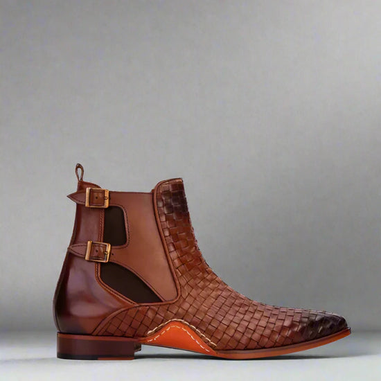 Tan Braided Leather Dubbow Chelsea Boots - Chelsea Boots