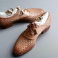 Tan Braided Leather Evora Brogue Oxfords - Formal Shoes
