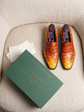 Tan Italian Croc Leather Patina Emeric Slip On Penny Loafers - Loafers