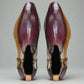 Tan Leather And Burgundy Croc  Draven Zipper Boots - Boots