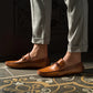 Tan Leather Davos Driving Loafers - Loafers