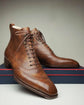 Tan Leather Dawson Brogue Lace Up Boots - Boots