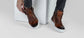 Tan Leather High Top Lace Up Sneakers With Two Side Zip And White Sole - Sneaker Shoes