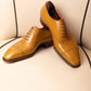 Tan Leather Isolde Brogue Toe Cap Oxfords - Formal Shoes