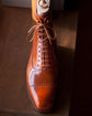 Tan Leather Orvieto Lace Up Toe Cap Brogue Oxford Boots - Boots