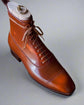 Tan Leather Orvieto Lace Up Toe Cap Brogue Oxford Boots - Boots