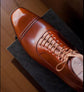 Tan Leather Orvieto Lace Up Toe Cap Brogue Oxford Boots - Boots