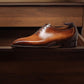 Tan Leather Sorano Whole Cut Patina Finish Lace Up Oxford Shoes - Formal Shoes