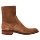 Tan Suede Draven Zipper Boots - Boots