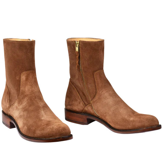 Tan Suede Draven Zipper Boots - Boots