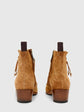 Tan Suede Leather Slip On Whipstitch Chelsea Boots With Zipper - Boots
