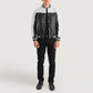 Terrance Black & White Leather Varsity Jacket - Leather Jackets